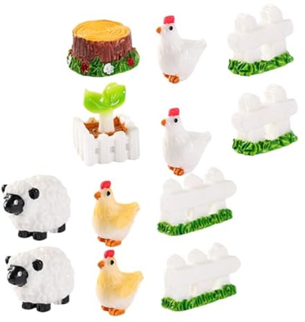 Milisten 12stücke Miniatur Cartoon Hühnerfiguren Resin Für Mini Bonsai Landschaftsdekoration Niedliche Gartenornamente Für DIY Projekte Langlebige Mikrolandschaft Deko