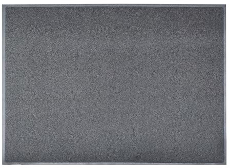 Floordirekt Welcome Fußmatte - Schmutzfangmatte, Türmatte mit Aufdruck - Fußabtreter, Sauberlaufmatte, Türvorleger, Fussmatte innen, Vinyl Spaghettimatte (Grau, 90 x 120 cm)