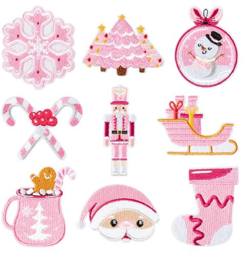 Aufnäher Weihnachten Dekoration, 9 Stück Bestickte Flicken Patches Weihnachten, Weihnachten Weihnachtsmann Applikationen, Aufnäher Kinder Weihnachten, für Rucksäcke Kleidung Jeans