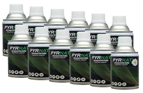 Insecticide Naturel en Aérosol 12x250Ml, à Base de Pyrèthre, Anti-mouches, Moustiques, Punaise de Lit Efficace et écologique contre les insectes volants et rampants. (12)