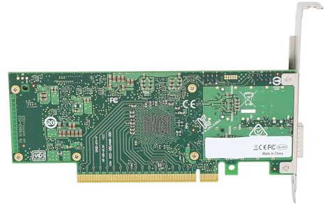 Yanmis Ethernet-Netzwerkkarte, 100G-Single-Port-Netzwerkadapter mit Vergoldeten, Abgeschirmten Schnittstellen, Voll-Halbduplex, Kompatibel mit Server 2016, Server 2019, RHEL 7.x