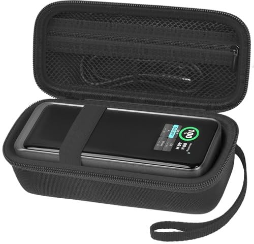 Travel Case Compatible with Anker Prime Power Bank, 27,650mAh 3-Port 250W Portable Charger Protective Storage Bag for USB Cable & Accessories (Box Only) (Black+Black Zipper)