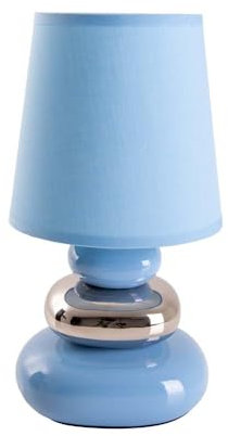 Näve Tischleuchte Beistelllampe Schreibtischlampe Blau Schlafzimmerlampe H 31 cm