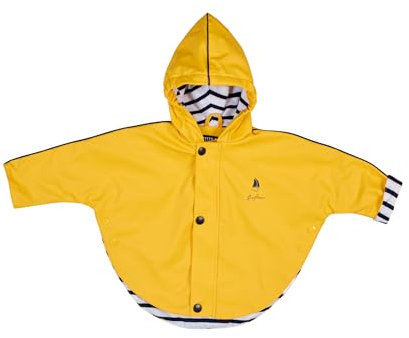 Breizh Ocean - Ciré imperméable bébé avec Capuche MORLAIX, Intérieur rayé - 6 à 36 Mois