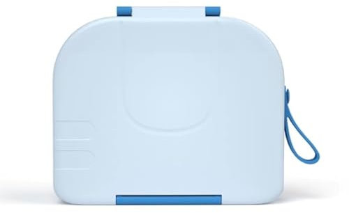 Pick Box - Hot & Cold - 3 Compartment Lunch Box with Thermos Food Flask (Blue)