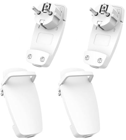 Flachstecker 4 Stück, Winkelstecker 250 V Flach Schuko Stecker Flach Flacher Stecker Steckdose Flachstecker 250 V Stecker Flach Schuko Winkelstecker mit Klappgriff Kabelknickschutz