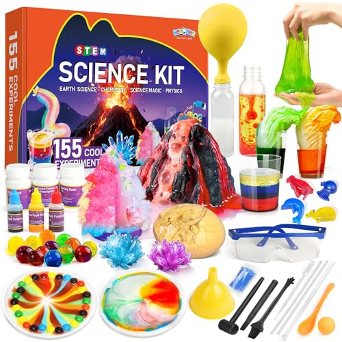 BenBen 155+ Experimente für Kinder ab 6 7 8 9 10, Wissenschaft Experimentierkasten für Kinder, STEM Spielzeug Geschenk für Jungen Mädchen