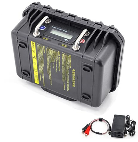 JCXYL EV 12V 20Ah 30Ah 40Ah 50Ah Electric Fishing Reel Battery 24V 20Ah 30Ah 40Ah 50Ah Electric Winch LiFePO4 Battery for Reel Batteries with Charger,12V,50Ah