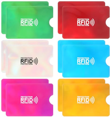 Alrhso 12 Stück RFID Kartenhalter Bunte RFID Blocker Kartenhülle Blockierende Hüllen für Kredit-, Debit-, ID-Kartenschutz für Herren und Damen