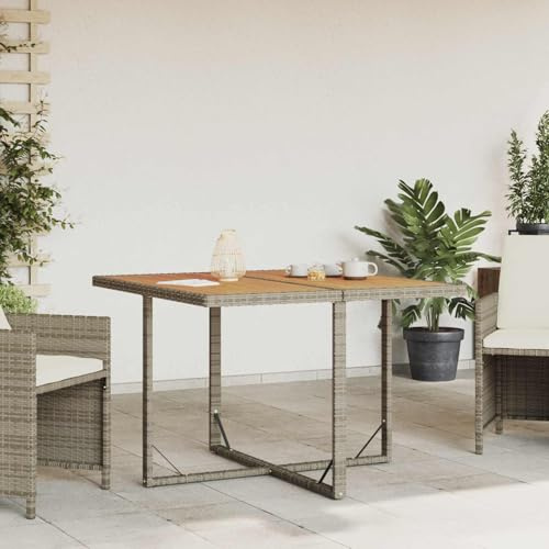 Bucmath Gartentisch aus Holz für Terrasse Balkon und Garten wetterfest, ausziehbar, stabil, pflegeleicht, platzsparend, für Outdoor, geeignet für Esstisch, Picknick, Wintergarten, Balkon, Camping