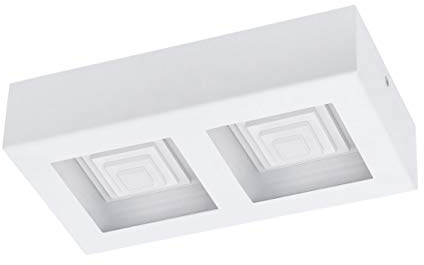 EGLO LED ceiling light Ferreros, 2-Light Ceiling Lamp, Living Room Lamp | Kitchen Lamp Made of Steel and Plastic, White Ceiling Hallway Light