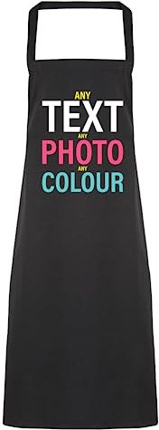 Hippowarehouse Personalised Apron Photo Text kitchen cooking painting DIY onesize adult Custom Logo Funny
