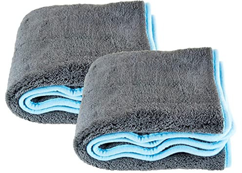 Liquid Elements – Auto Trockentuch Silverback XL 1200 GSM 50 x 80 cm – weiches Mikrofasertuch zur Autopflege – extrem saugstark, fusselfrei & lackschonend (2 Stück)
