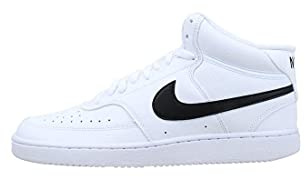 Nike Herren Court Vision Mid Sneaker, White/Black-White, 45 EU