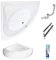 ECOLAM Baignoire d'angle symétrique Mia 140x140cm + tablier | pieds siphon silicone | Belle forme | Set complet