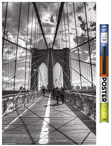 Trends International Chris Bliss – Brooklyn Bridge Wandposter, 56,8 x 86,4 cm, Poster und Clip-Set