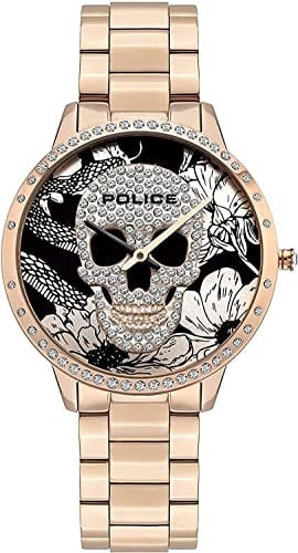Police Damen Analog Quarz Uhr mit Edelstahl Armband PL16067MSR.02M