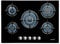 Cata Placa Cristal Gas, Modelo L 7005 CI, 5 Quemadores de gas Natural, Ancho de 70 cm, Color Negro, Negro, 51 x 70 x 5,5 cm