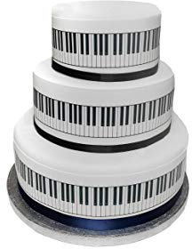 Edible Decor Sheet Piano Keys Border Ribbon - Perfect for Larger cakes - Easy to Use