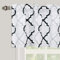 Inselnwald Marokkanischer geometrischer Querbehang für Fenster in der Küche, Schlafzimmer, modernes Vierpass-Spalier, bedruckt, Stangentasche, kurze Volant-Fenstervorhänge, 132,1 x 45,7 cm, schwarz
