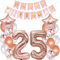 Luftballons 25. Geburtstag Dekoration für Frauen - Rosegold Deko Set für 25 Jahre Jubiläum (25 Stück)
