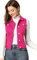 Allegra K Gilet en Denim Délavé Boutonné Femme Veste en Jean sans Manches avec Poches à Rabat Fuchsia M
