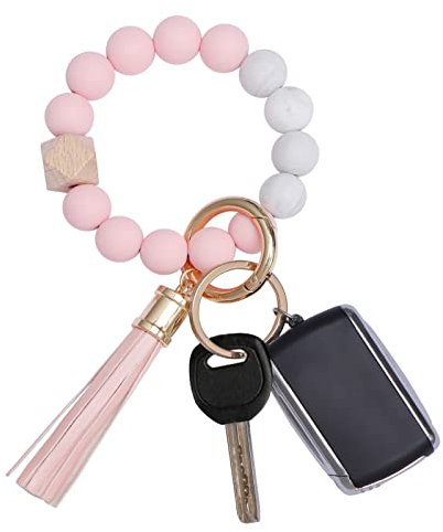 AOKSUNOVA Schlüsselanhänger Auto Mädchen Schlüsselanhänger Armband Schlüsselring Schlüsselbund Fransen
