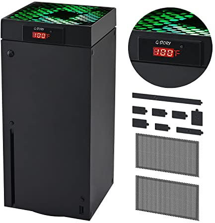 Cooling Fan for Xbox Series X with Automatic Fan Speed Adjustable by Temperature, LED Display, High Performance Cooling,3 Speed 1500/1750/2000RPM (140MM) with RGB LED (Black2)