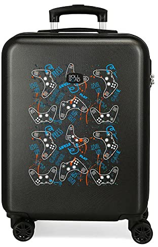 Roll Road Roll Road Gamers Kabinentrolley, Schwarz, 38 x 55 x 20 cm, Hartplastik, seitlicher Kombinationsverschluss, 35 2 kg, 4 Doppelräder, Handgepäck