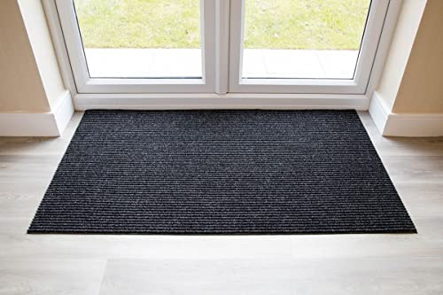 eXtreme Door Mats for Indoor | 1m x 1m Heavy Duty Entrance Matting for Hallways, Kitchen, & Office | Non-Slip, Dirt Trapper, and Super Absorbent Barrier Mat for Front & Back Door Entrance - Anthracite