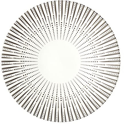 ULZWT Ceramic Dessert Plates, Round Dinning Plate With Black And White Striped,Dinner Plates Suitable For Dinners, Appetizers And Parties (Color : D, Size : 21 * 2.4CM)