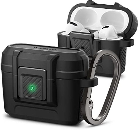 Spigen Lock Fit Hülle Case kompatibel mit AirPods Pro - Schwarz