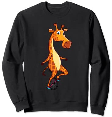 Giraffen Kostüm Lustiges Langhals Zootier im Einrad Sweatshirt