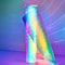 Lifetree Window Film Privacy Frosted Stripe Patterns Window Frosting Film No Glue Static Cling Stained Glass Film UV Protection Self Adhesive Window Sticker Cover for Home Office (Rainbow，44.5*200cm)