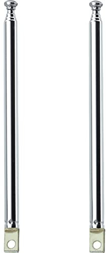 Fohevers 2 Pcs 5 Sections Telescopic Antenna for AM/FM Ariels Radio HD DAB Stereo Reception Home Theater Receiver,Gilded