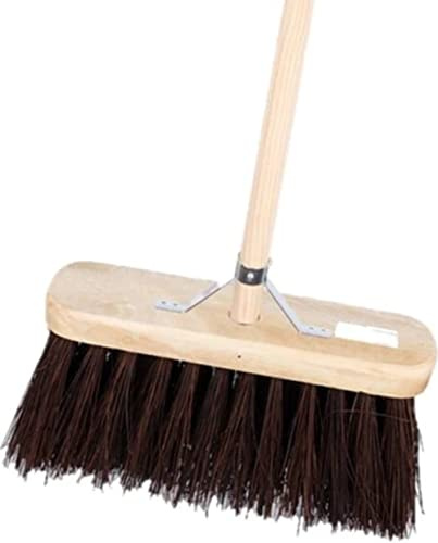 Synx Tools Bahia Besen Naturfaser Haare - Straßenbesen Bahia Haare - Besen Outdoor - Außenbesen - Inkl. Stahl 150cm