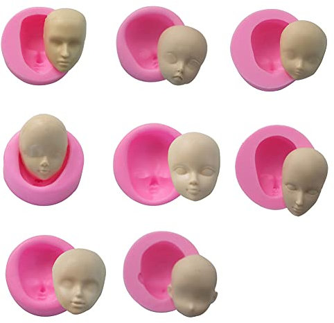 1/8 Stück Silikonform für menschlichen Kopf, Gesicht, Fondant, Gesichtsformen, Modell, Puppenkopf, Form, Herstellung von Schokolade, Kuchen, Ton, Harz, Kerze, Seife, Formen