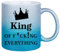 Druckerino Tasse mit Spruch - Glitzertasse - King of fu... everything - Tasse mit Glitzer - Geschenk Freund