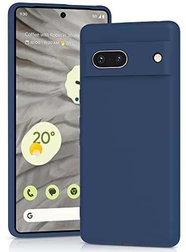 YATWIN Silicone Case for Google Pixel 7A 5G, Soft-Touch, Shockproof, DustProof, Antiskid Full Body Armour Phone Cover for Google Pixel 7A 5G - Dark Blue