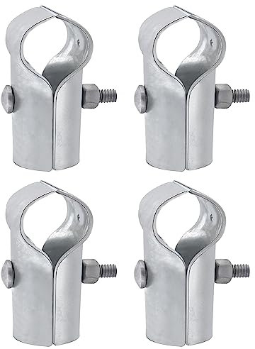 INBYME Endschienen-T-Klemme, 4 Sets Paneel-T-Klemmen, Kettenglied-Zaun-T-Klemme, Rohrverbinder Rohrschellen für T-Klemmen in Rohrzaunverstärkung, Schrauben und Muttern im Lieferumfang enthalten (3,5