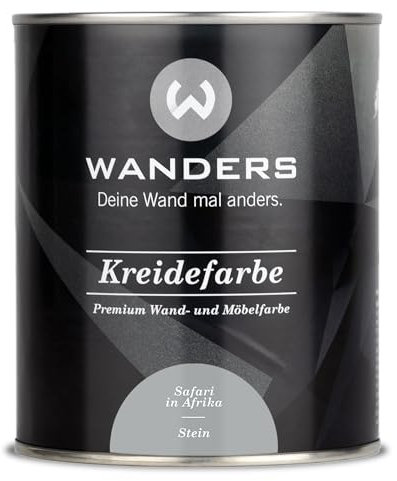 Wanders Shabby Chic Kreidefarbe 750 ml - Stein/Helles Grau - Küchenmöbellack und Möbelfarbe ohne Schleifen. Chalk Paint, für Holz & mehr. Hohe Deckkraft, schnell trocknend