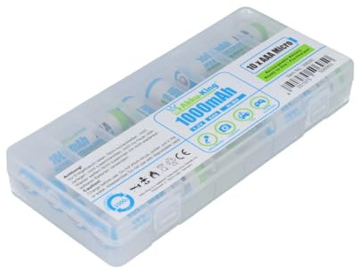 10 x Akku Ready to Use (RTU) Micro AAA HR03, KR03, LR03, R3, L3 - NI-MH 1000mAh