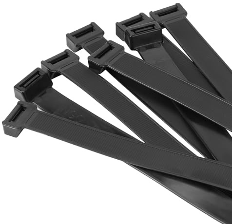 Armpow White Zip Ties Heavy Duty, Ultra Exclusive Strong Plastic Wire Ties, Large Cable Ties Extra Long Tie Wraps, Indoor and Outdoor UV Resistant (26 inch-440LBS, Black)