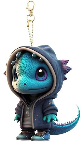 JINGAN Cooler Drachen-Schlüsselanhänger | 2023 Neuer Kunstharz-Drachen-Schlüsselanhänger | 2D-kreative niedliche Drachenstatue | Sammlerstück, Halloween-Dekoration für Zuhause oder Schreibtischtasche,