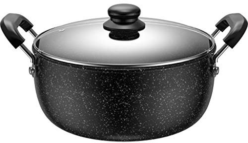 SUNMME Maifan Pot à Soupe en Pierre Pot antiadhésif Cuiseur à Vapeur Ménage Hot Pot Soupe Pot à ragoût Dortoir Pot de Nouilles instantanées Cuisinière à Induction Casseroles (Taille: 26 cm) (A