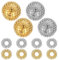 4 Igelball Massageball&8 Akkupressurringe, Magnetische Igelbälle, Akupressur Ringe Set, Skills Borderline Set,Akupressurring Finger Massageringe,Magnetic Igelball für Stressball Relief(Gold, Silber)
