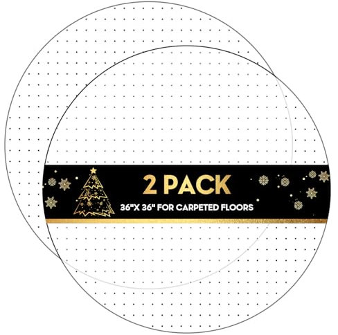 Tapete redondo para silla de oficina para alfombras, paquete de 2 tapetes redondos de 36 x 36 pulgadas con tacos para silla rodante, tapete de escritorio para el hogar y la oficina, protege los suelos