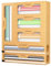 Generic Folienschneider, Alufolienspender und Frischhalte Kompatibel 13, Wandmontage 6 in 1 Frischhaltefolienspender, Küche Folienspender Schublade Aus Bambusmaterial, für Küche und Schubladen
