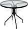 TANGZON Outdoor Dining Set, Patio Tempered Glass Table and Folding Chairs Set with Umbrella Hole, 3/5 Pieces Garden Furniture Set for Lawn, Backyard, Balcony (Table)