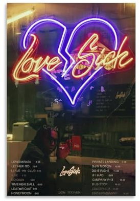 Don Toliver Poster Love Sick Album Cover Posters Poster Dekorative Malerei Leinwand Wandkunst Wohnzimmer Poster Schlafzimmer Malerei,Wandkunst Bilddruck Moderne Familienzimmer Dekor 08x12inch(20x30cm)